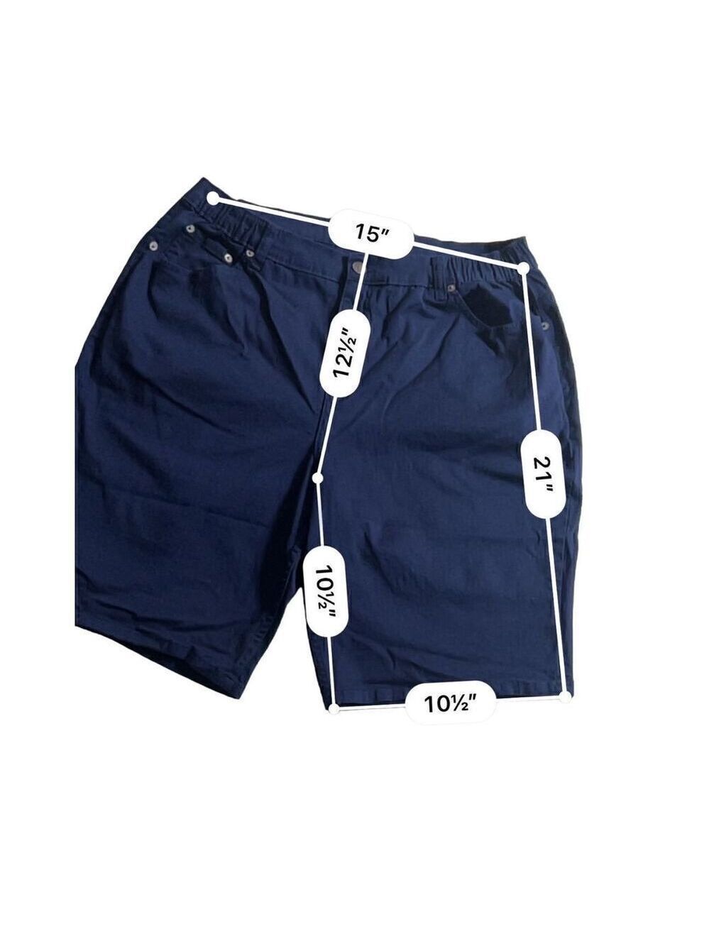 Denim & Company D& Co. navy blue Bermuda shorts size 1X - Picture 2 of 5